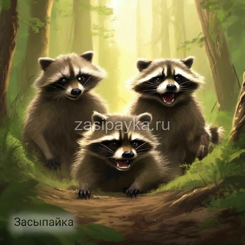 🦝🦝🦝Как три енота тигра победили🐅 Геройская сказка