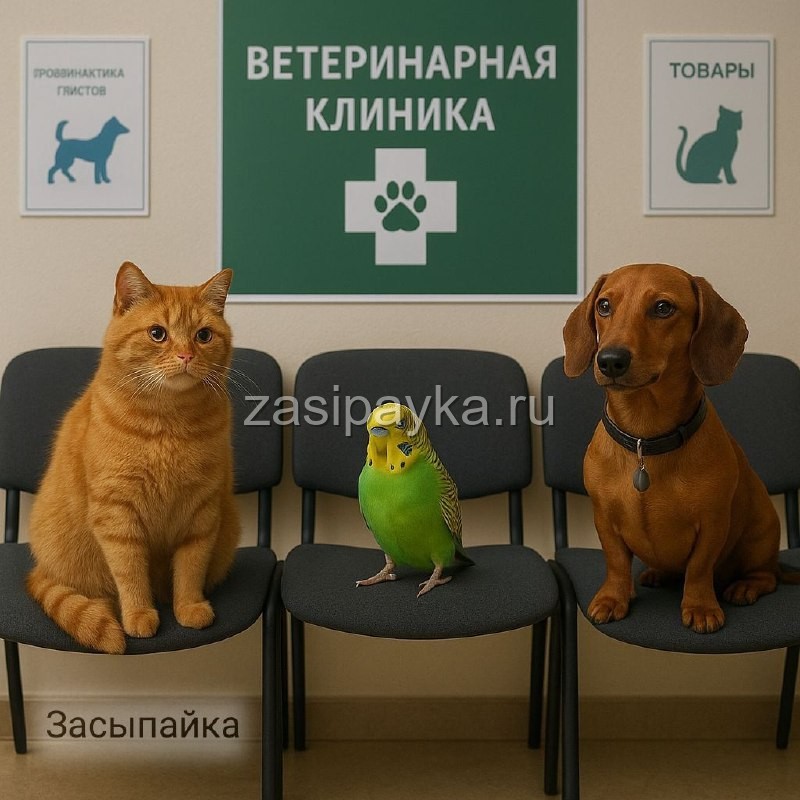 🐾 «Кекс и Гришка в ветеринарной клинике» 🐦