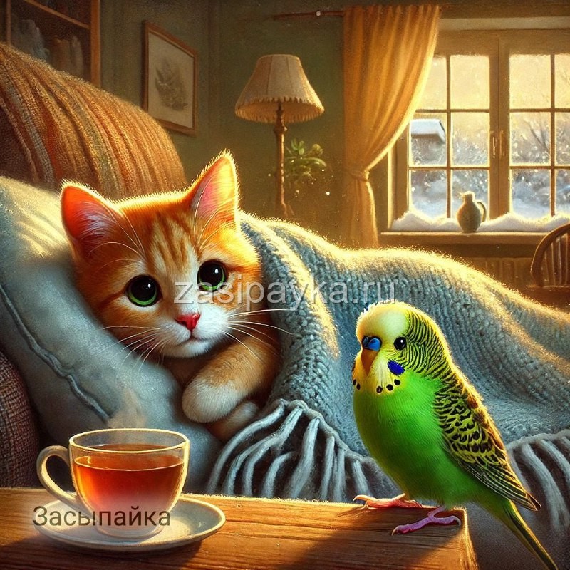 🐈🦜Кекс под одеялом