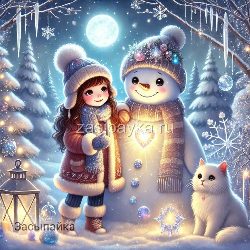 ⛄️Кошка, снеговик и потерянное тепло❄️