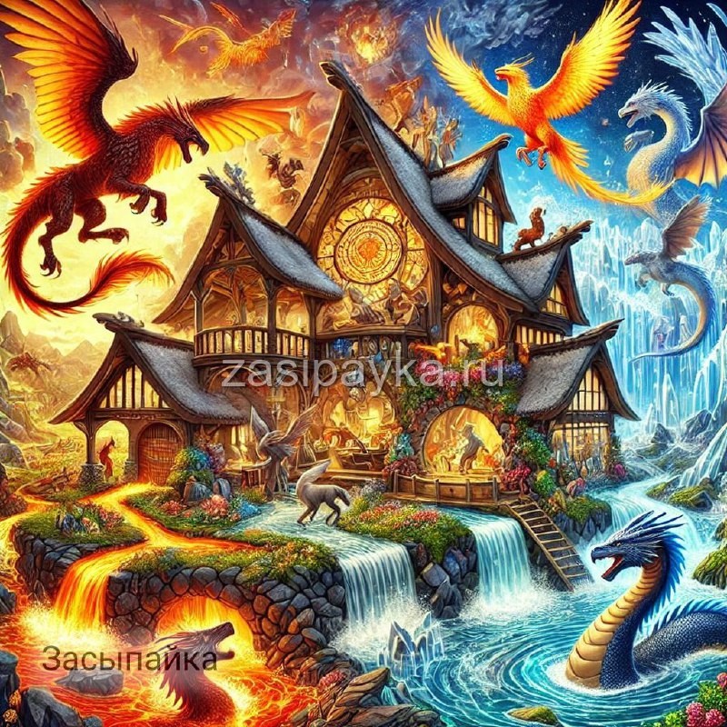 🔥Огненные грифоны и водяные драконы🐉
