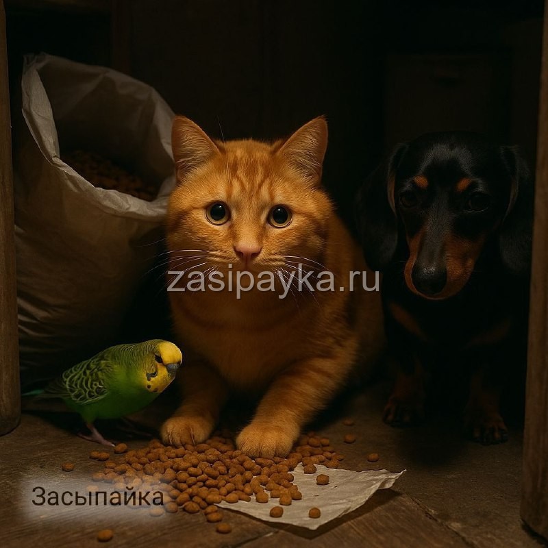 🐾 Ограбление мешка с кормом (почти по-кошачьи) Сказка про Кекса, Гришку и Бусинку