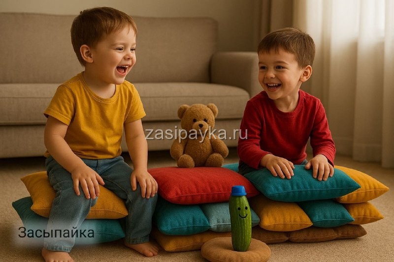 🚂 Огурец-машинист и поезд из подушек 🥒✨