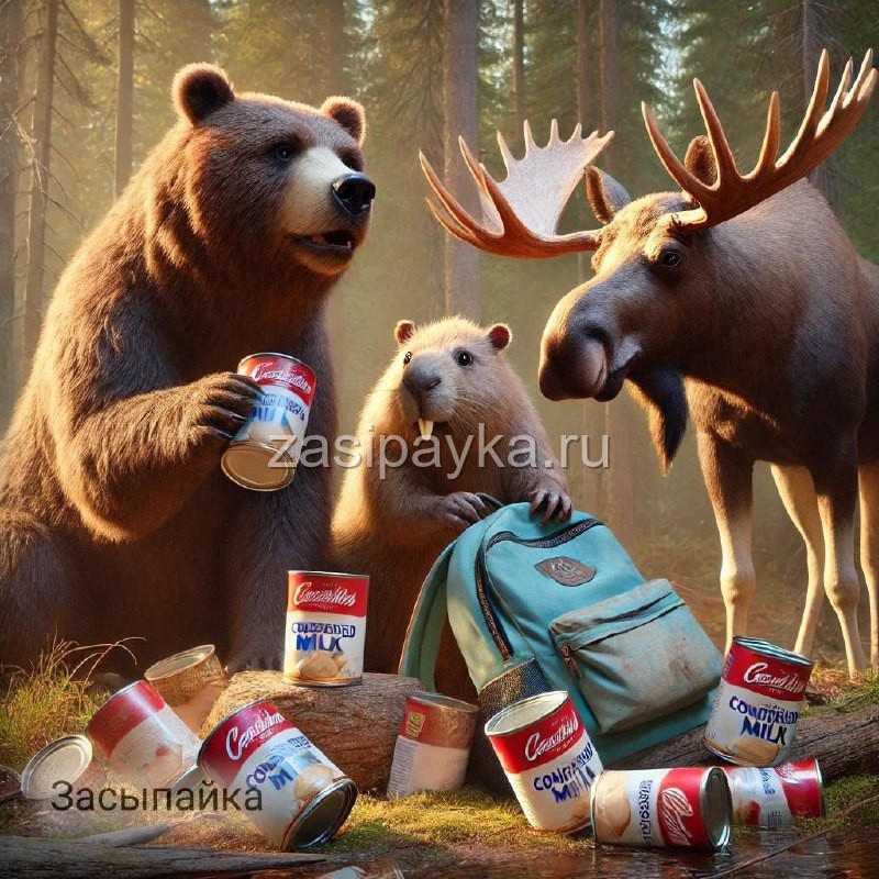 🐻🦫🫎Сказка о потерянном рюкзаке и сгущёнке🎒